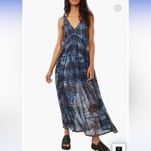 Free peeper women Maxi dress deep V- neck flowy dress with pockets